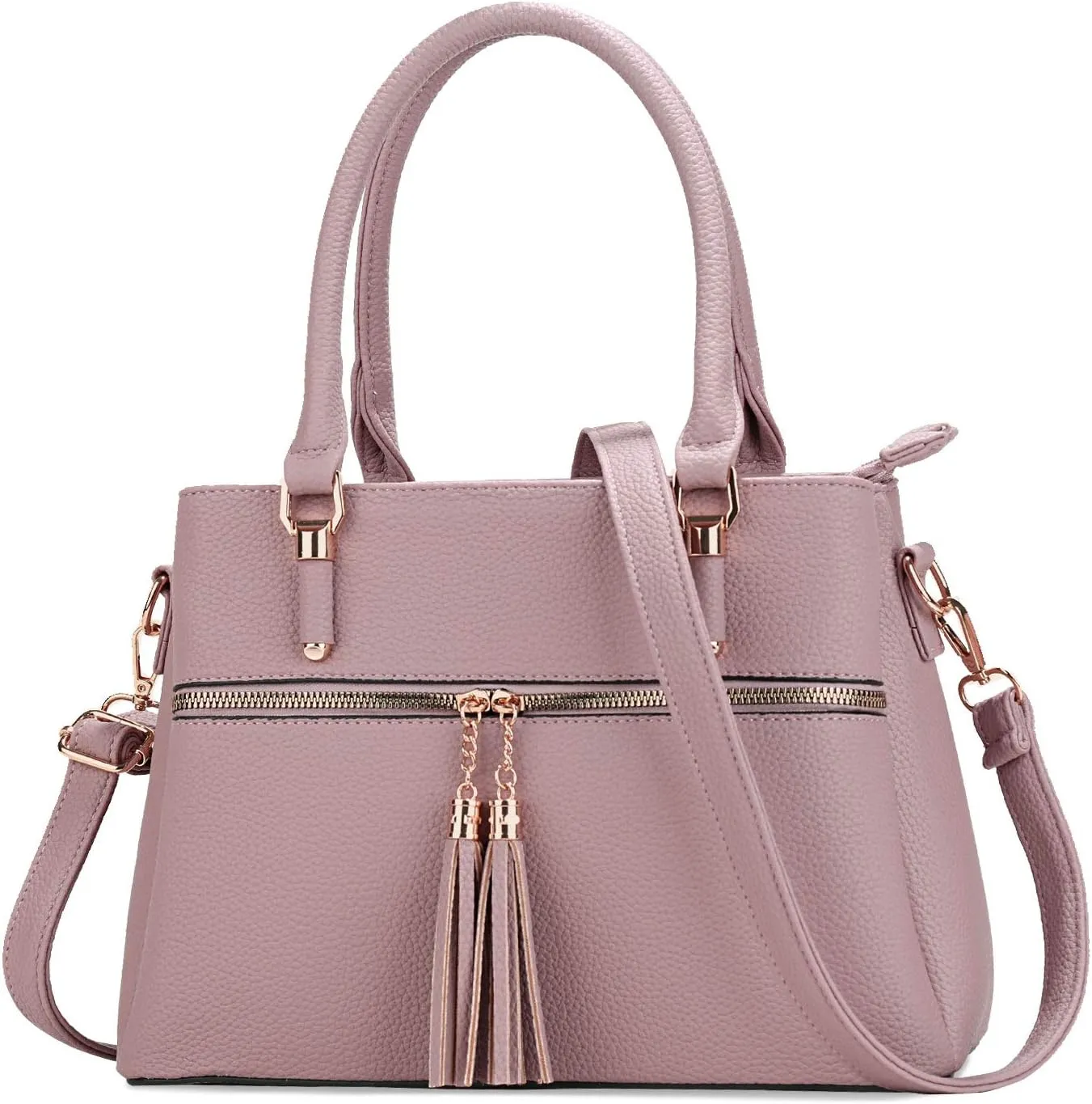 KKXIU Women Satchel Bags Handle Shoulder Handbags and Purses Pockets Zipper Leather Crossbody Bags