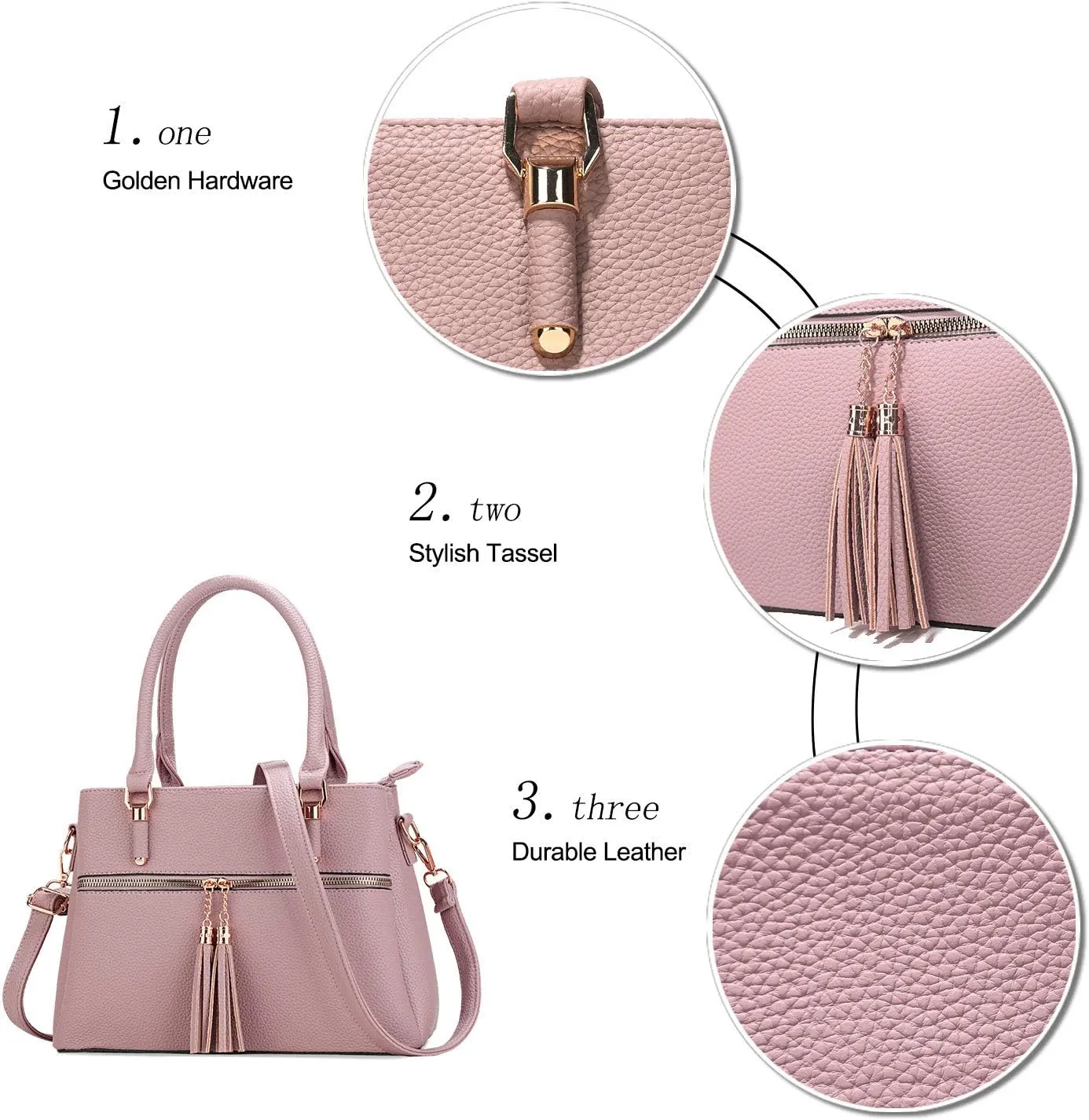 KKXIU Women Satchel Bags Handle Shoulder Handbags and Purses Pockets Zipper Leather Crossbody Bags