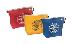Klein Canvas Zipper Pouch Bags - 3 Pack