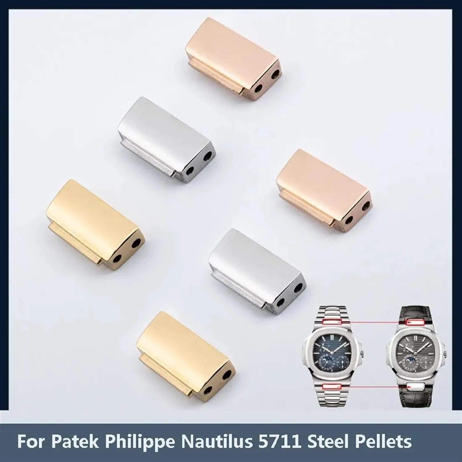 KLVN Steel Band Modified Leather Rubber Watch Band Steel Grain Conversion Head For Patek Philippe Nautilus 5711 Watch accessories