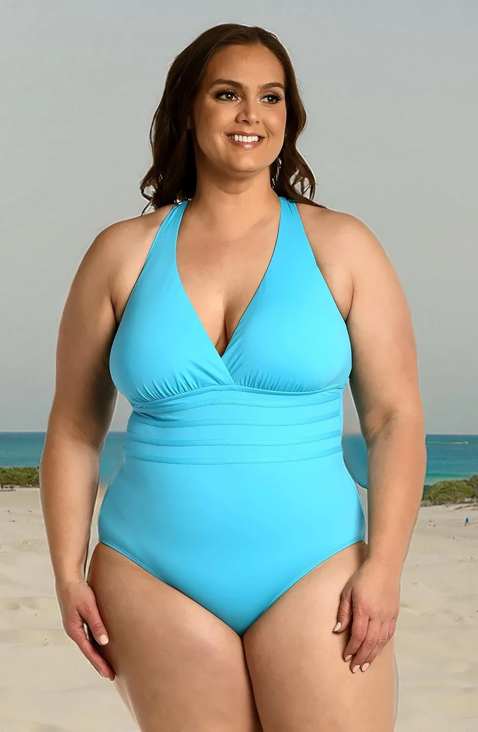 La Blanca Women's One Piece Swimsuit Single Shoulder Tummy Control Bathing Suit