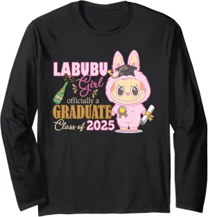 Labubu Girl Officially A Graduate Class of 2025, Senior 2025 Long Sleeve T-Shirt