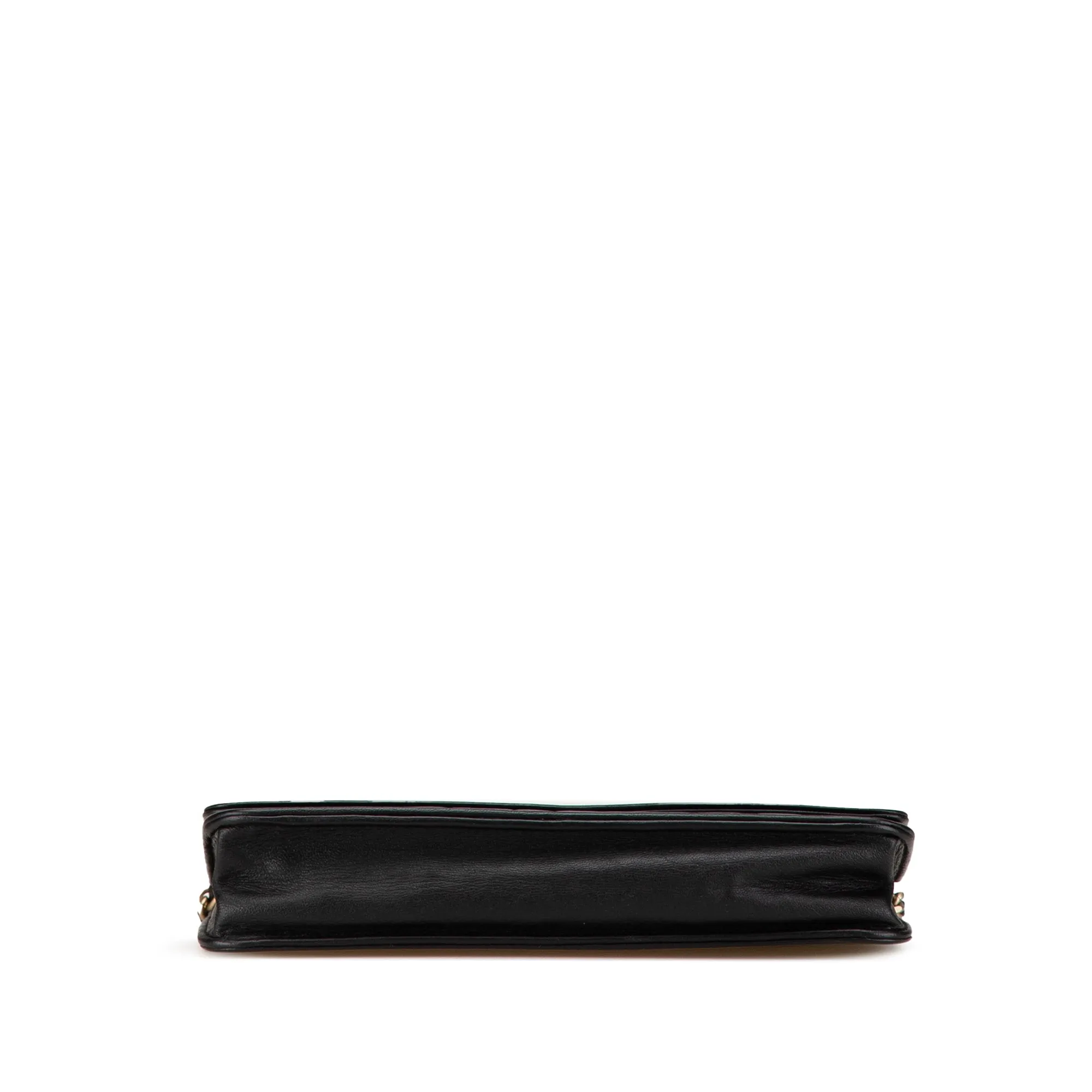 Lambskin Camellia Embossed Wallet On Chain