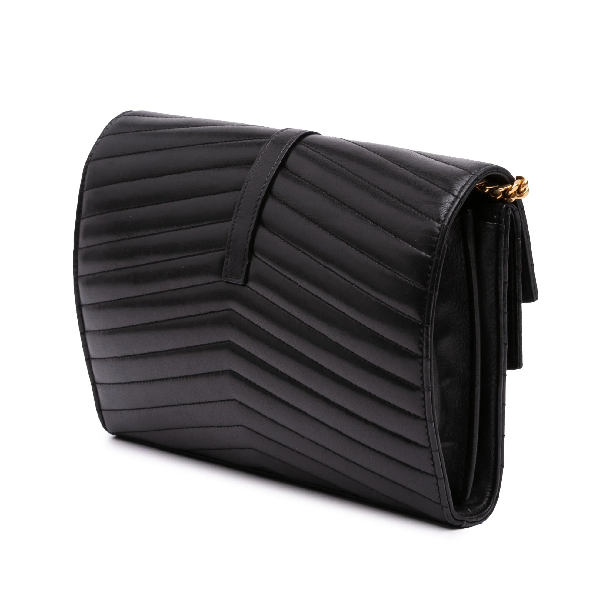 Lambskin Chevron Monogram Sulpice Chain Wallet