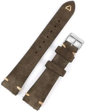 LAnGSHAW Leather Watchband 20mm 22mm Brown Gray Blue Watch Strap Replacement Handmade Stitching Wristband for Women Men Watches (Band Color : Army Green, Band Width : 20mm)