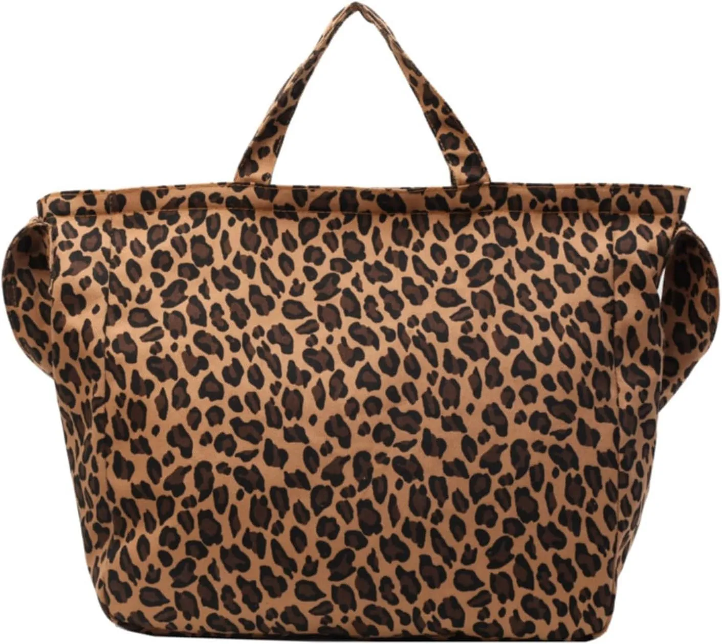 LAPRBY Leopard Print Large Canvas Tote Bag Cute Tote Bag Canvas Crossbody Bags for Women Large Purses for Women