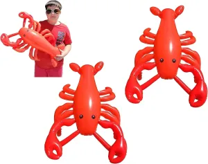 Large 20" RED Blow-up Inflatable Lobster Pool Toy Luau Nautical Clam Bake Beach Hawaii Key West Theme Party Decoration (2 Pack)
