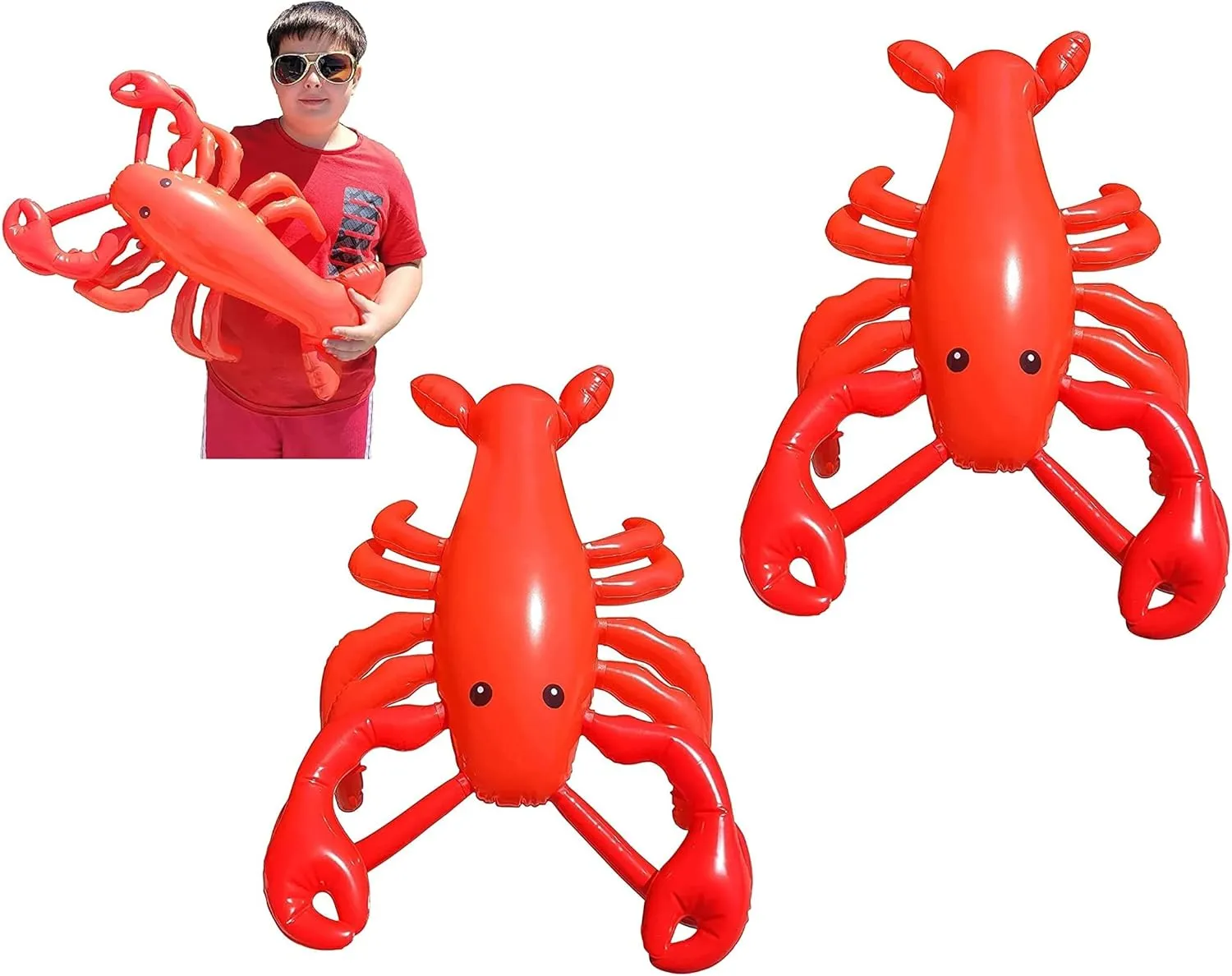 Large 20" RED Blow-up Inflatable Lobster Pool Toy Luau Nautical Clam Bake Beach Hawaii Key West Theme Party Decoration (2 Pack)