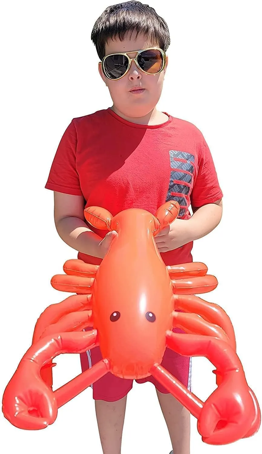 Large 20" RED Blow-up Inflatable Lobster Pool Toy Luau Nautical Clam Bake Beach Hawaii Key West Theme Party Decoration (2 Pack)