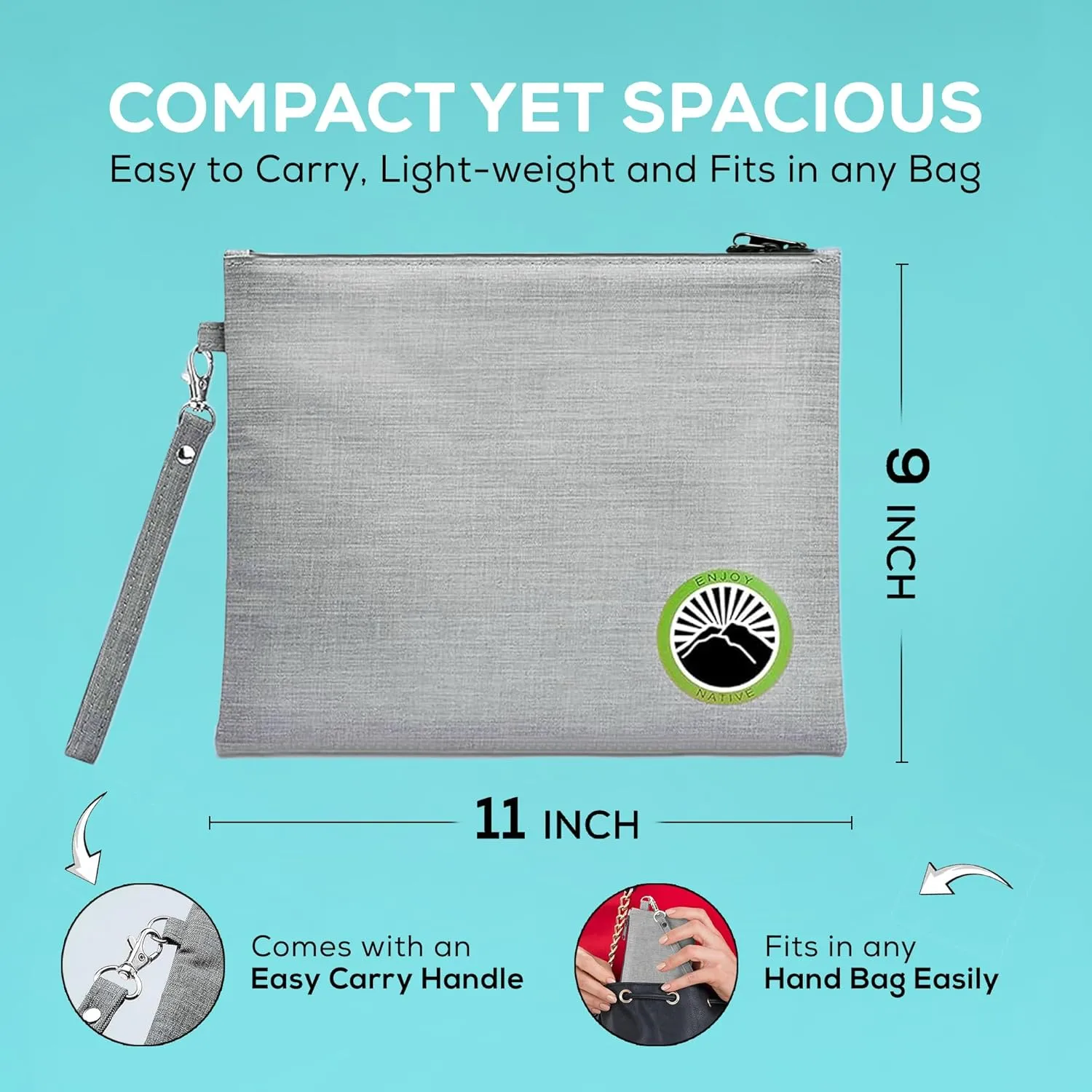 Large and Small Smell Proof Bag Combo, Smell Proof Container, Dog Tested Odor resistant Bag, Best Zipper Odor sealing Pouch Herbs, coffee & Travel Medicine Bag, Scent resistent Containers