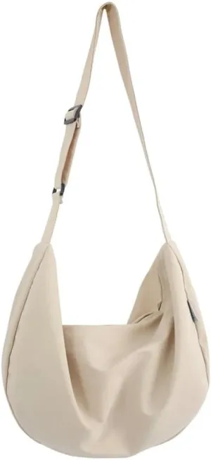 Large Canvas Tote Hobo Shoulder & Crossbody Centered Top-Handle Handbag with Pockets for Women's Work Style