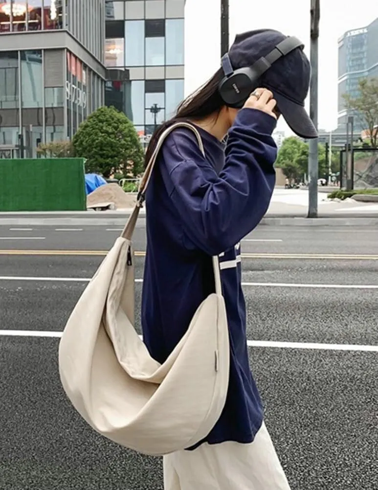 Large Canvas Tote Hobo Shoulder & Crossbody Centered Top-Handle Handbag with Pockets for Women's Work Style