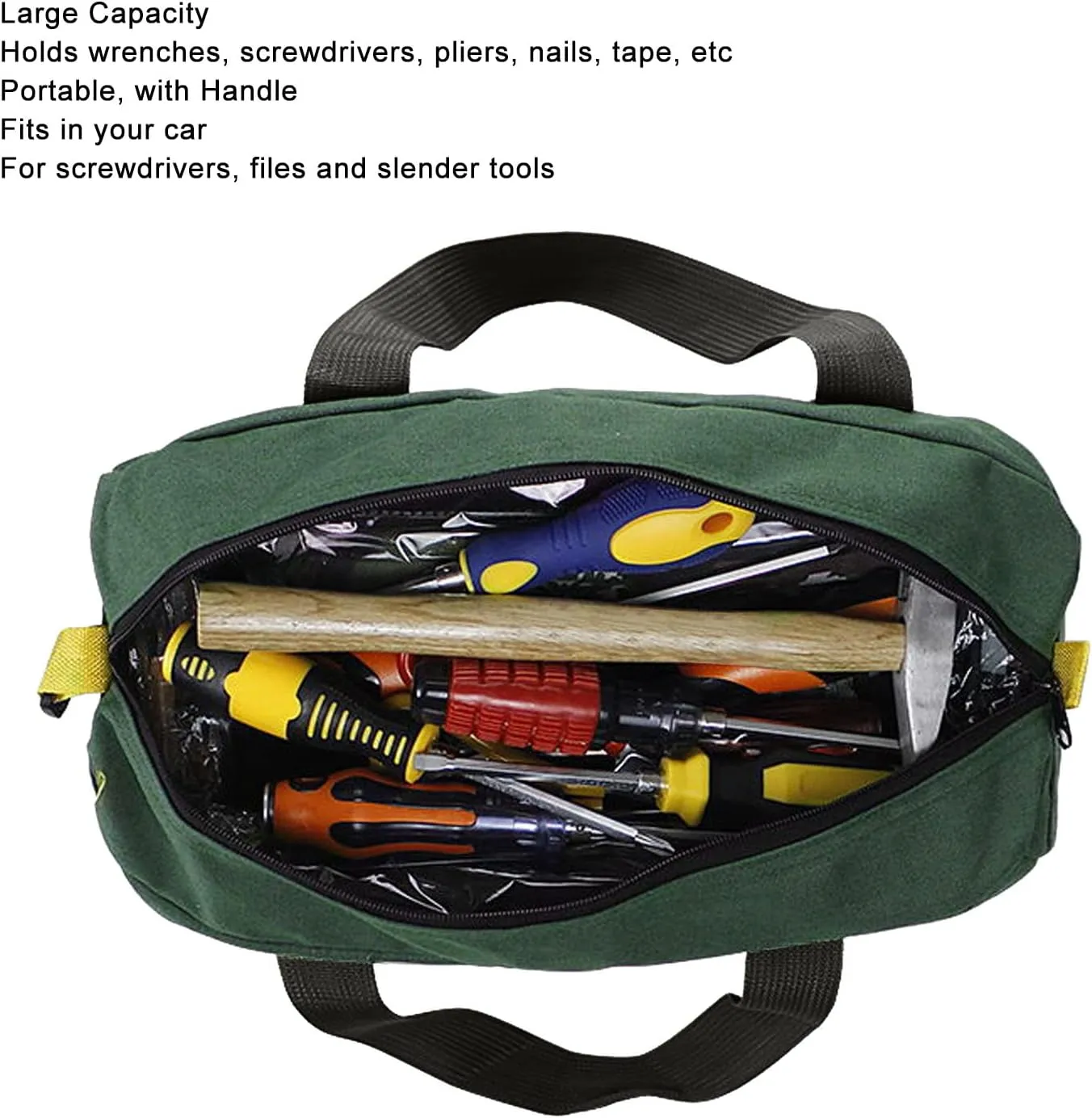 Large Capacity Tool Bag, Multifunction Hand Tool Storage Carry Bags Portable Tool Tote Bag Metal Toolkit for Storage Wrench, Screwdrivers (20 Inch)