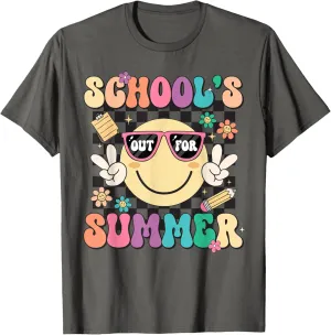 Last Day Of School Retro Schools Out For Summer Teacher Kids T-Shirt