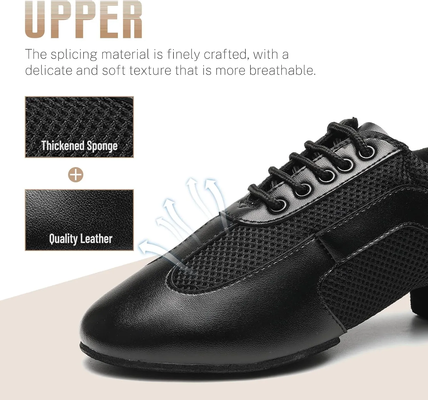 Latin Dance Shoes for Women Lace-up Ballroom Modern Salsa Teaching Practice Professional Performance Dance Shoes 1.5 Inch Low Heel