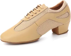 Latin Dance Shoes for Women Lace-up Ballroom Modern Salsa Teaching Practice Professional Performance Dance Shoes 1.5 Inch Low Heel