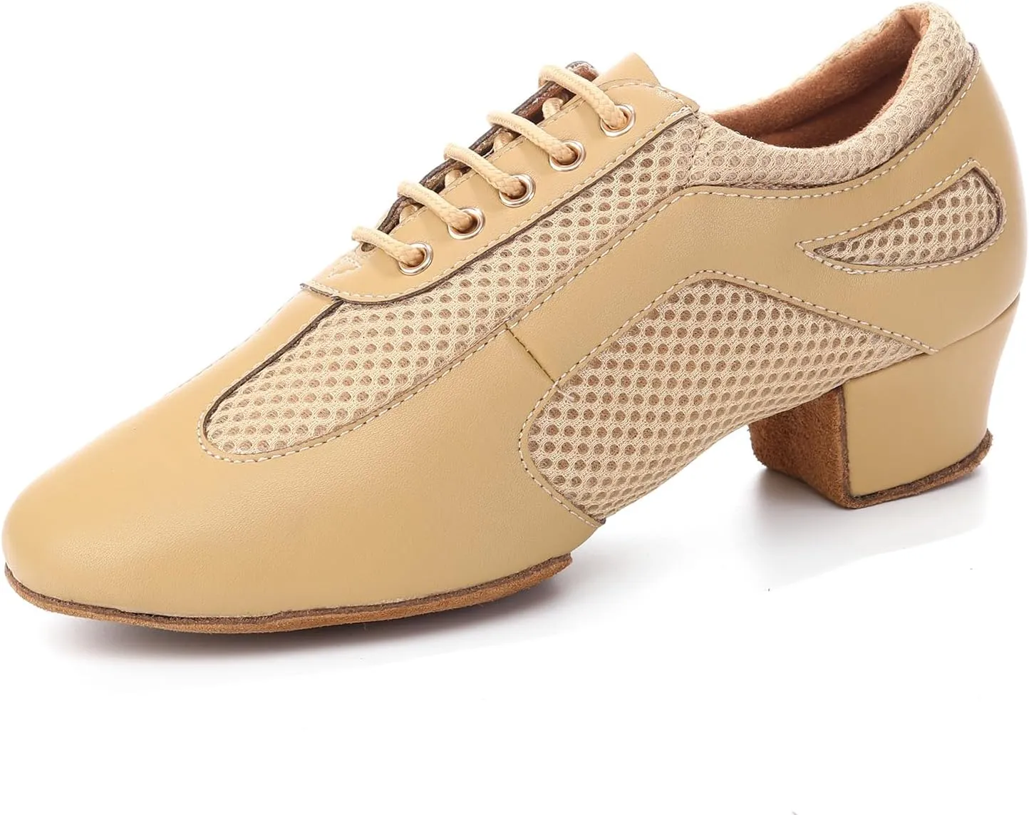 Latin Dance Shoes for Women Lace-up Ballroom Modern Salsa Teaching Practice Professional Performance Dance Shoes 1.5 Inch Low Heel