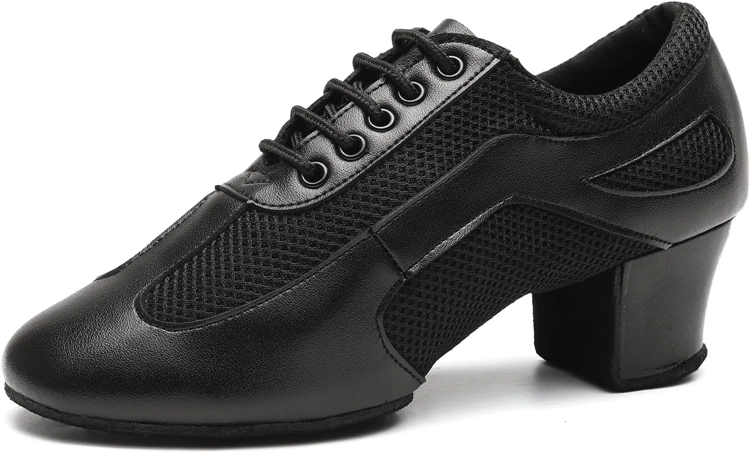 Latin Dance Shoes for Women Lace-up Ballroom Modern Salsa Teaching Practice Professional Performance Dance Shoes 1.5 Inch Low Heel