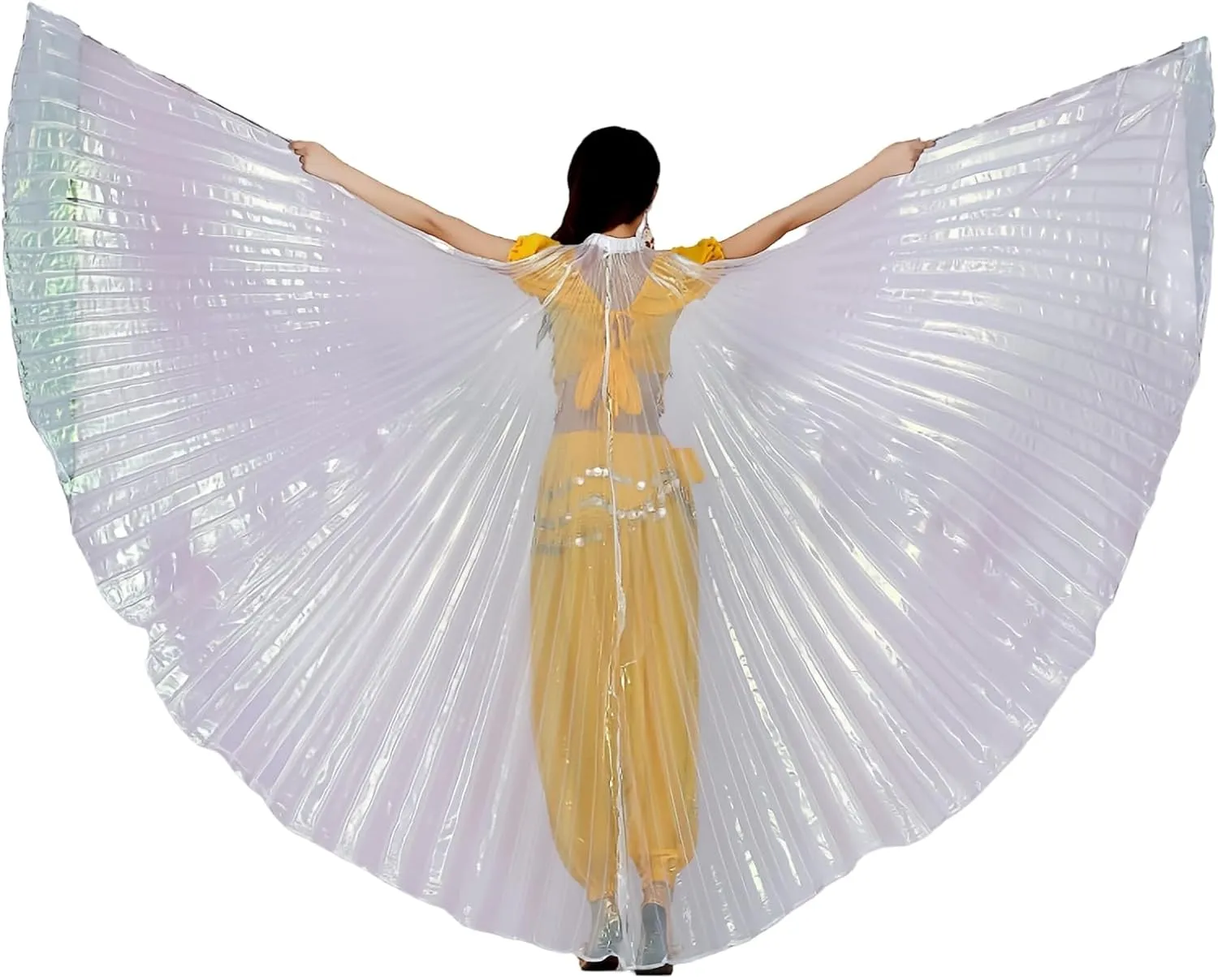 Lauthen.S Belly Dance Isis Wings with Sticks Women Halloween Costume Carnival Cape Outfit