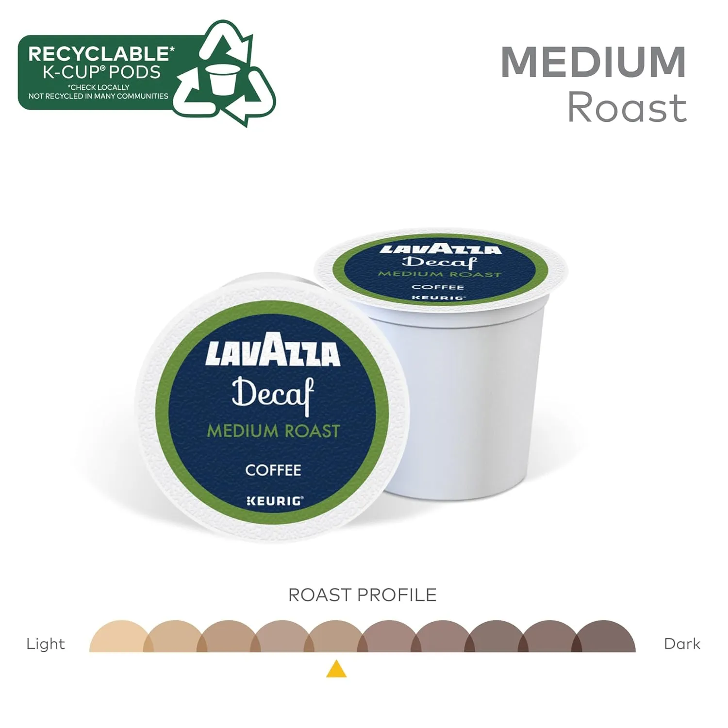 Lavazza Decaf, Single-Serve Keurig K-Cup Pods, Medium Roast Coffee, 60-Count Box (6 Packs of 10)
