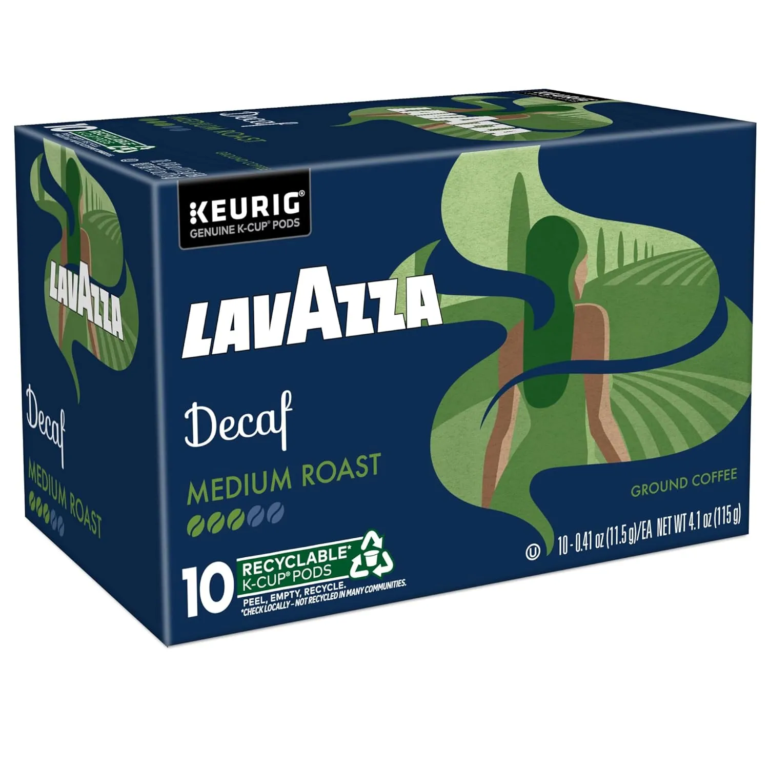 Lavazza Decaf, Single-Serve Keurig K-Cup Pods, Medium Roast Coffee, 60-Count Box (6 Packs of 10)