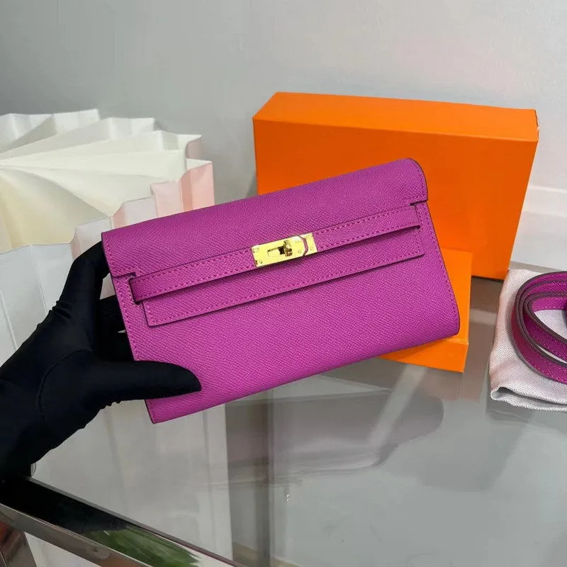 Leather Kelli to Go Long Wallet Girls Clutch Bag Luxury Shoulder Bag