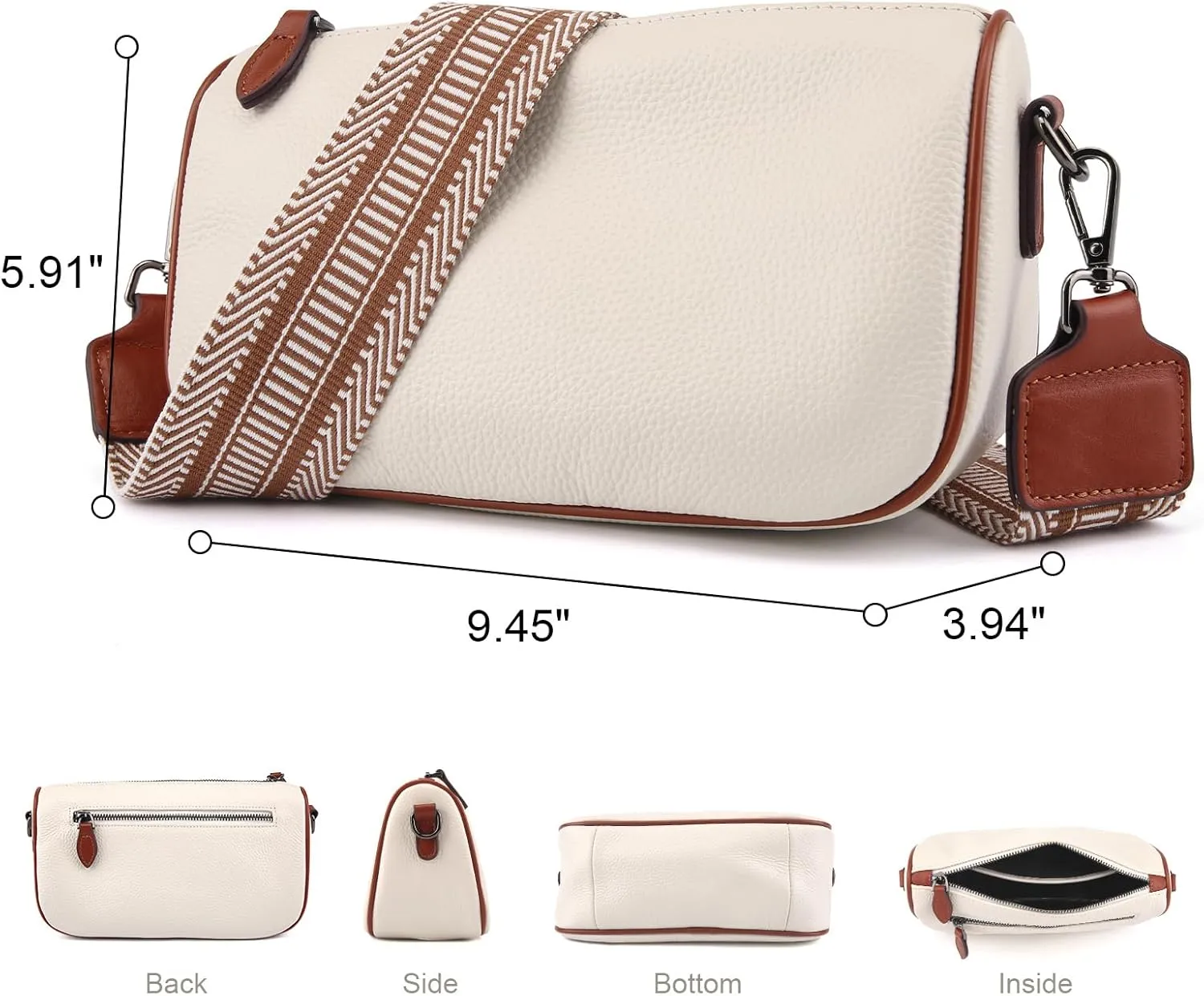 Leather Purse Crossbody Bag for Women: Genuine Leather Purses for Women Trendy - Small Shoulder Cross Body Bag