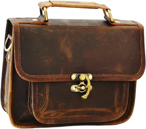 Leather Satchel Shoulder Bags for Women Vintage Crossbody Handmade Travel Everyday Small Purse