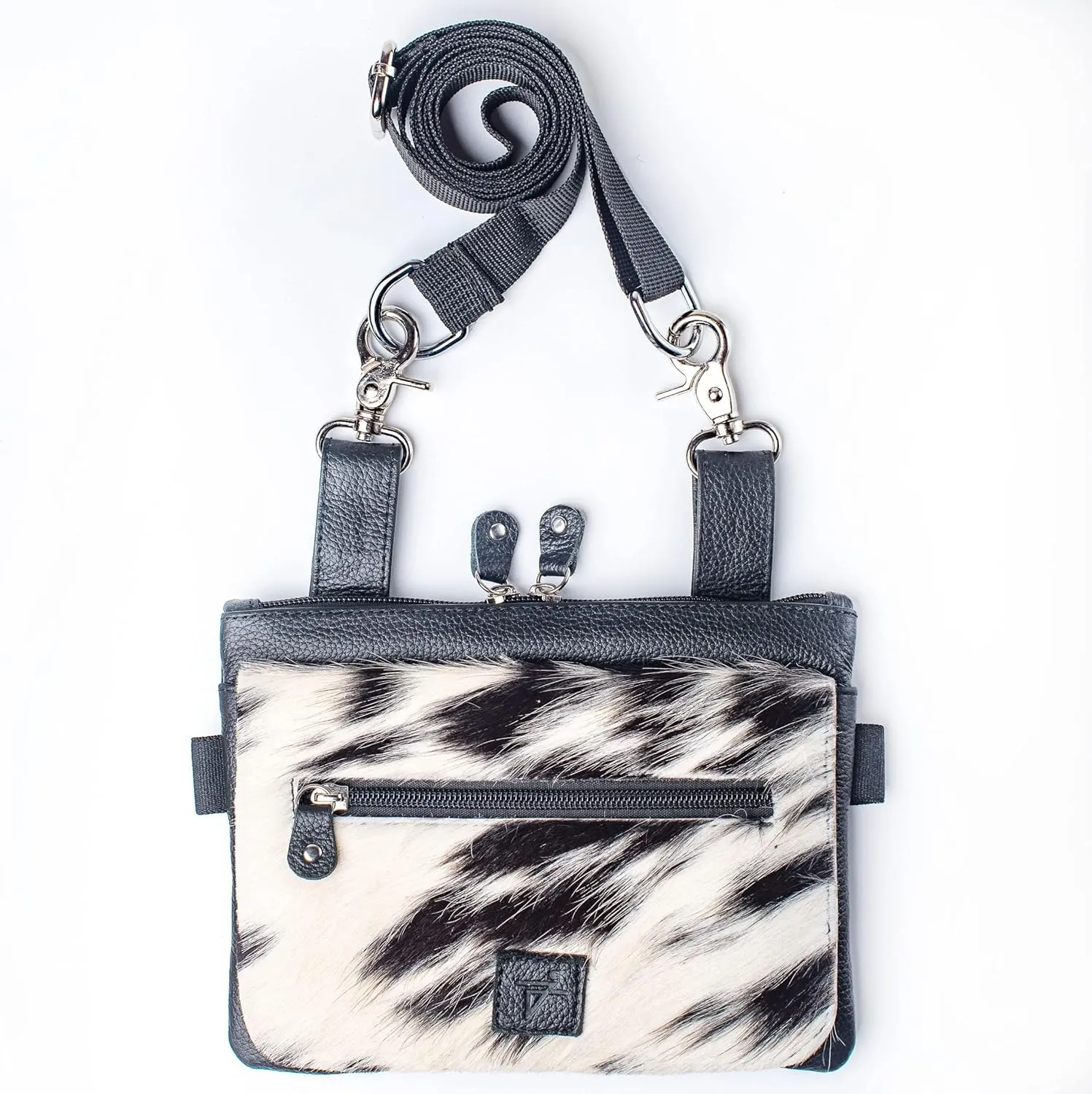 Leather Waist Bags - Hip Waist Belt Bag & Crossbody Bags For Women - Clip-on Fanny Pack With Cow Fur