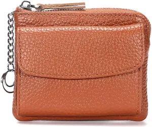 Leather Women Wallets Multi-Functional Purse Ladies Mini Wallet with Key(Black)