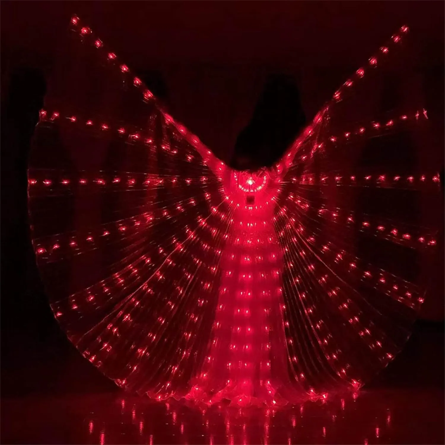 LED Belly Dance Costume, Light Up IsIs Wings for Women Adults, Carnival Rave Attire for Holiday Party