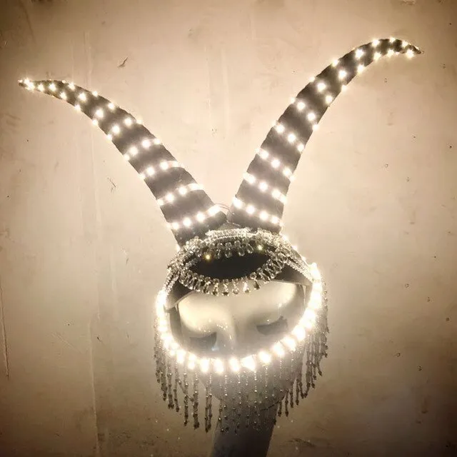 LED crystal tassel Jazz Dance Costume set Sexy Stage Show Outfits Nightclub Bar Singer Gogo clothing Women Performance Wear