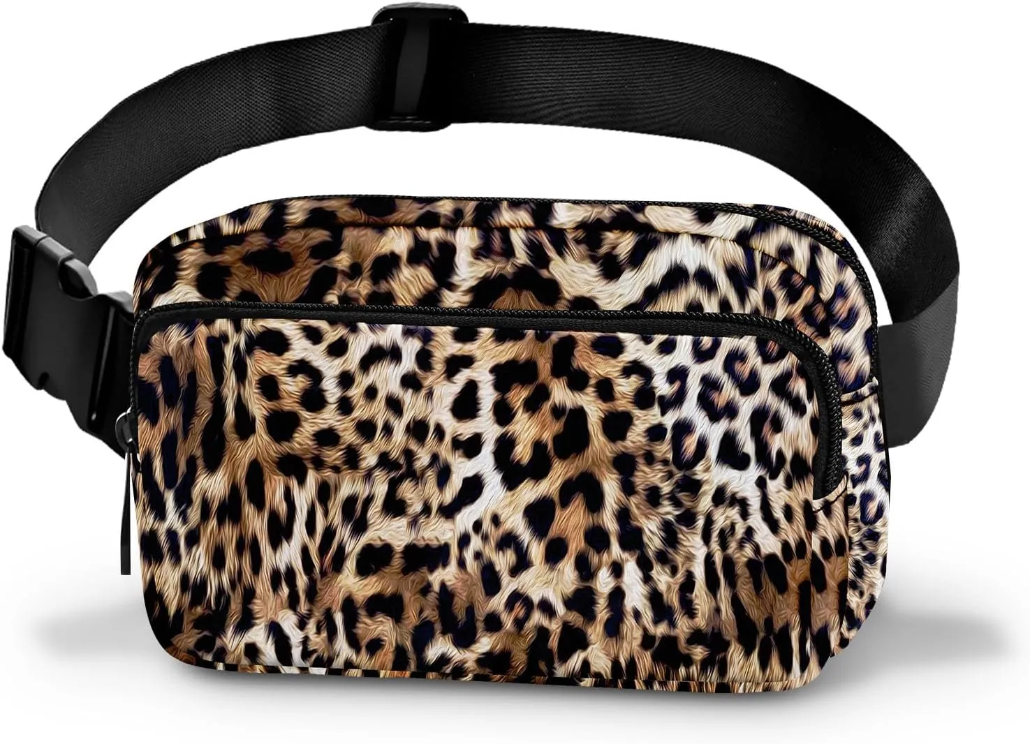 Leopard Print Fanny Pack Women Belt Bag Fashion Waist Pack Easy for Store with Adjustable Strap Traveling Hiking Running Walking