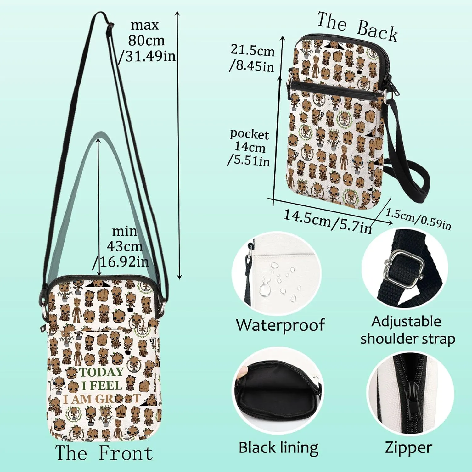 LEVLO Flora Colossus Crossbody Bag Cartoon Lover Inspired Gift Today I Feel I Am Flora Colossus Shoulder Bag