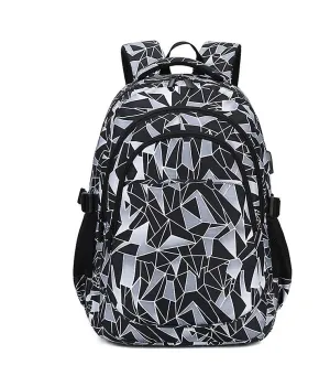 Light Gray 30*12*40Cm School Bag Travel Backpack Student Schoolbag With Usb Interface