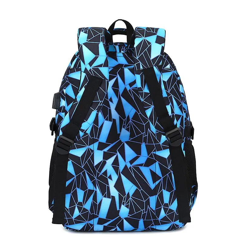 Light Gray 30*12*40Cm School Bag Travel Backpack Student Schoolbag With Usb Interface