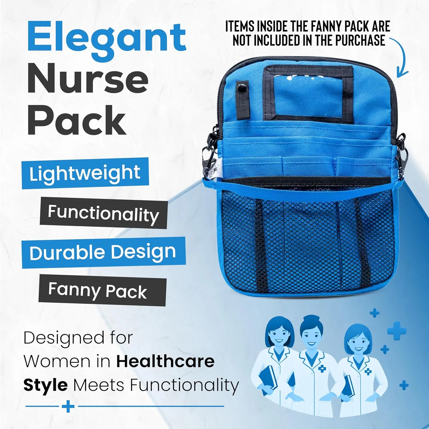 Lightweight Elegant Nurse Fanny Pack for Women; Nurse Pouch with Belt Strap, Nursing Fanny Pack for Nurses
