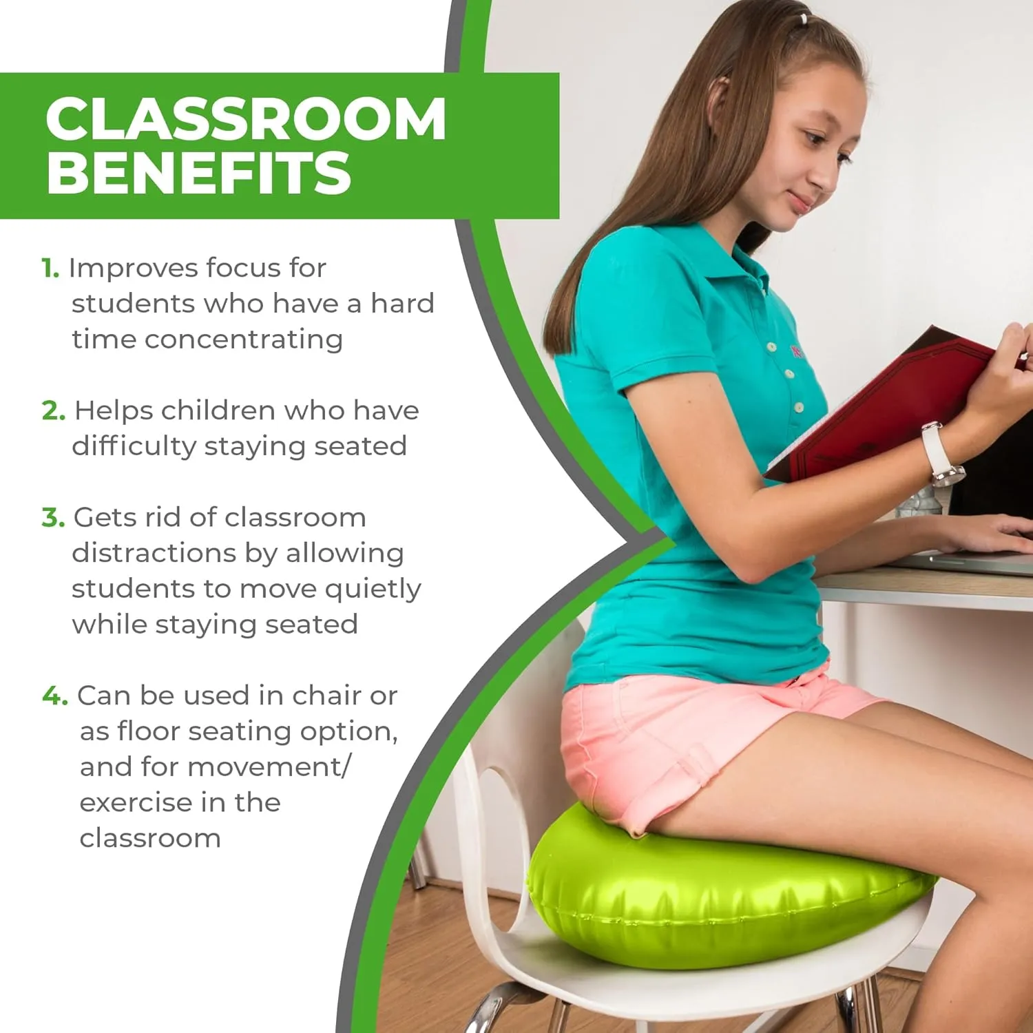 LILYPAD Wiggle Seat for Sensory Kids | Stackable, Flexible Seating for Classroom Elementary, Middle School or Home Learning | Lightweight, Portable Wobble Cushion Floor Seating (5 Pack)