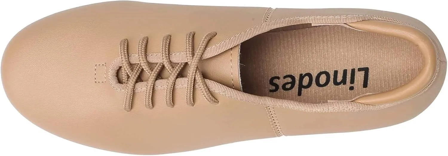 Linodes PU Leather Lace Up Tap Shoe Dance Shoes for Women and Men's Dance Shoes