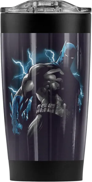 Logovision Batman Gotham Lightning Stainless Steel Tumbler 20 oz Coffee Travel Mug/Cup, Vacuum Insulated & Double Wall with Leakproof Sliding Lid | Great for Hot Drinks and Cold Beverages