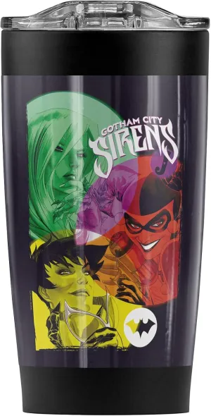 Logovision Batman Gotham Sirens Stainless Steel Tumbler 20 oz Coffee Travel Mug/Cup, Vacuum Insulated & Double Wall with Leakproof Sliding Lid | Great for Hot Drinks and Cold Beverages