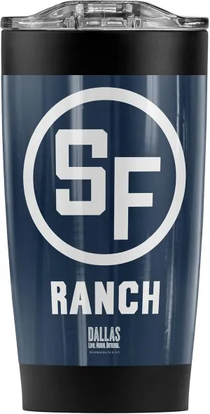 Logovision Dallas TV Series Southfork Ranch Stainless Steel Tumbler 20 oz Coffee Travel Mug/Cup, Vacuum Insulated & Double Wall with Leakproof Sliding Lid | Great for Hot Drinks and Cold Beverages