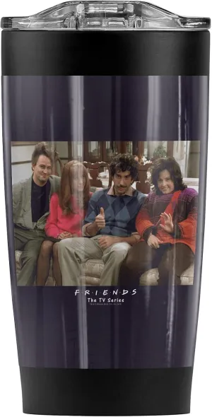 Logovision Friends Throwback Stainless Steel Tumbler 20 oz Coffee Travel Mug/Cup, Vacuum Insulated & Double Wall with Leakproof Sliding Lid | Great for Hot Drinks and Cold Beverages
