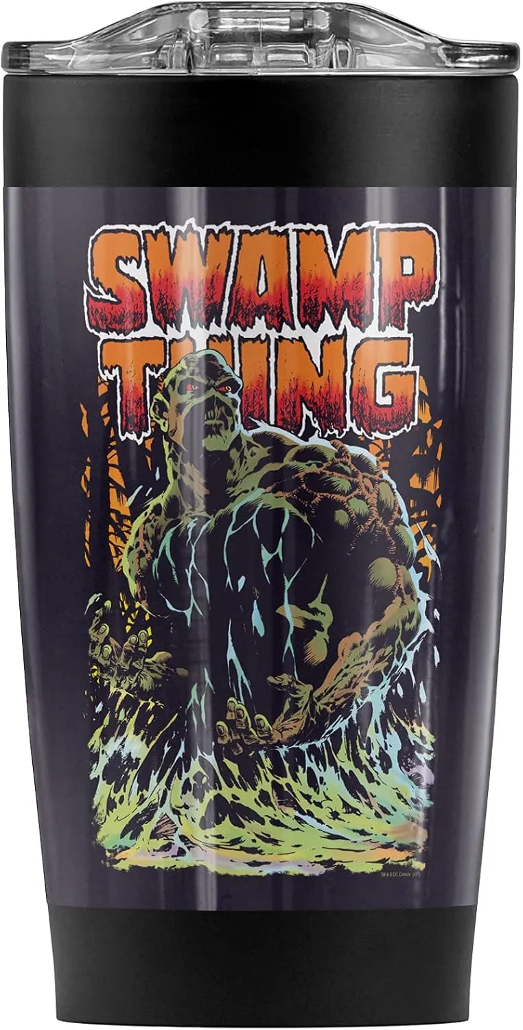 Logovision Justice League Swamp Thing Stainless Steel Tumbler 20 oz Coffee Travel Mug/Cup, Vacuum Insulated & Double Wall with Leakproof Sliding Lid | Great for Hot Drinks and Cold Beverages