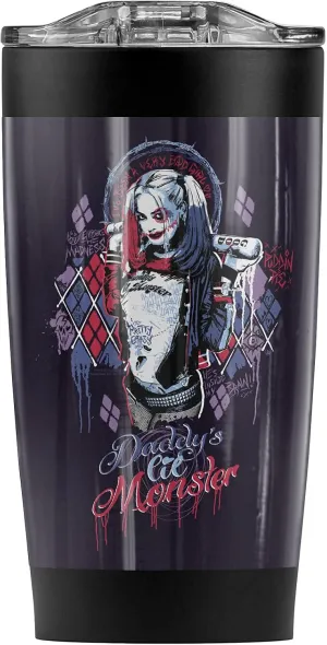 Logovision Suicide Squad Bad Girl Stainless Steel Tumbler 20 oz Coffee Travel Mug/Cup, Vacuum Insulated & Double Wall with Leakproof Sliding Lid | Great for Hot Drinks and Cold Beverages