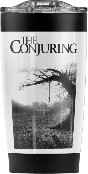 Logovision The Conjuring Black White Stainless Steel Tumbler 20 oz Coffee Travel Mug/Cup, Vacuum Insulated & Double Wall with Leakproof Sliding Lid | Great for Hot Drinks and Cold Beverages