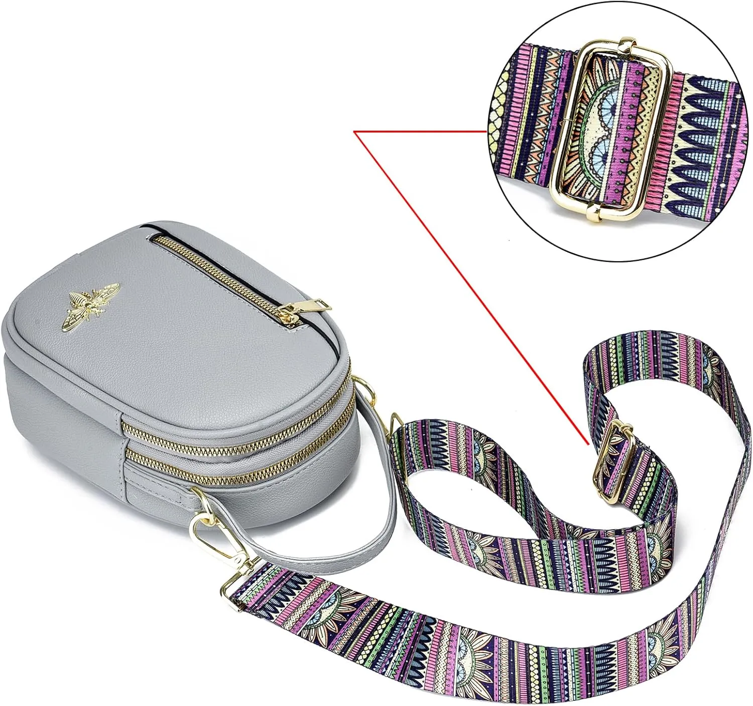 LoZoDo Small Crossbody Bags for Women Trendy Leather Purses and Handbags Designer Cell Phone Bag Wallet Purse with Wide Strap