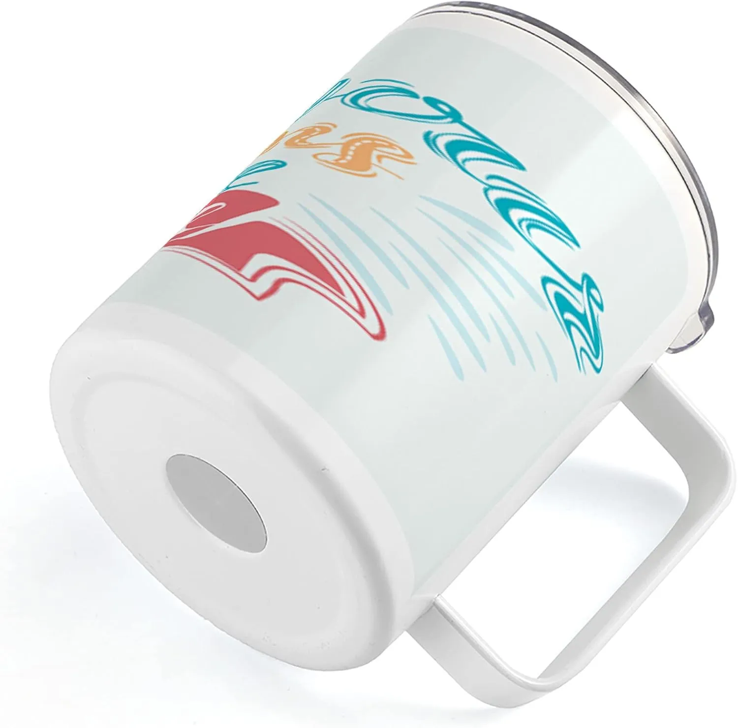 Lunarable Saying 10 Oz Steel Mug, May Your Dreams Come True Lettering Positive Hype Motivation, Vacuum Insulated Leak-resistant Cup for Outdoor Hiking and Picnics, Blue Pale Blue