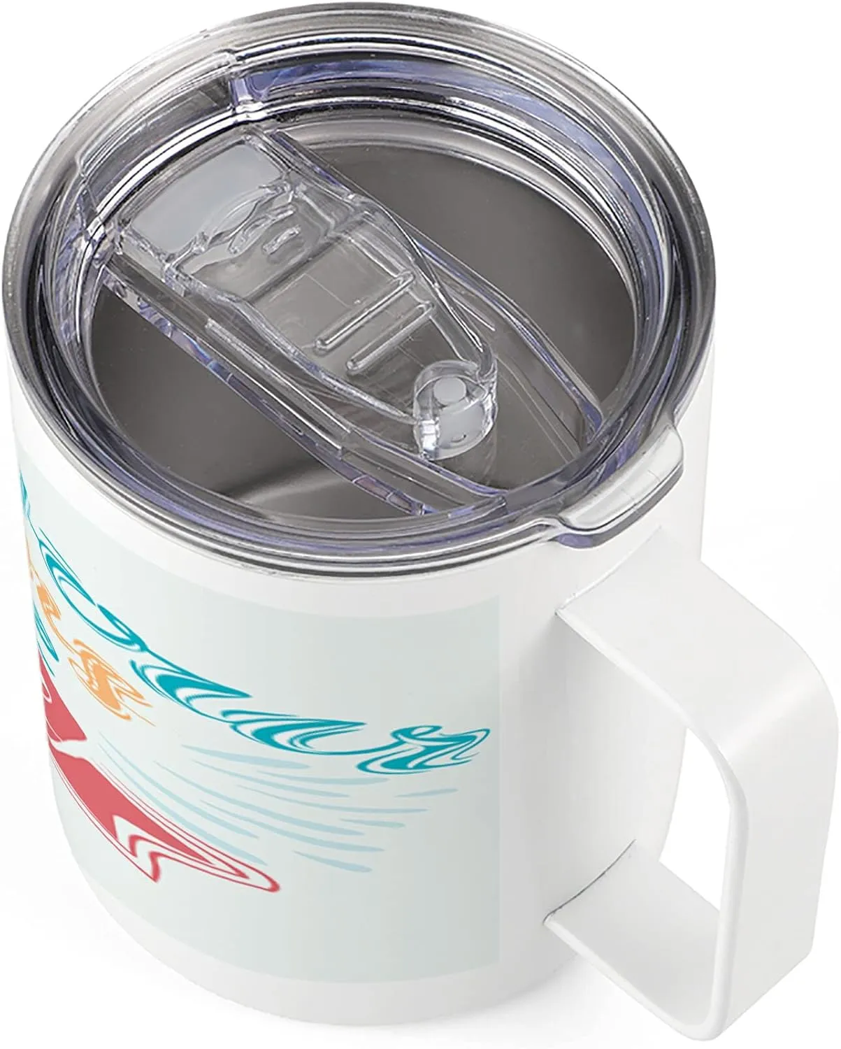 Lunarable Saying 10 Oz Steel Mug, May Your Dreams Come True Lettering Positive Hype Motivation, Vacuum Insulated Leak-resistant Cup for Outdoor Hiking and Picnics, Blue Pale Blue