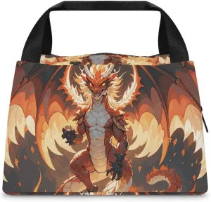 Lunch Bag for Women Insulated Lunch Box Flaming Dragon Lunch Tote Bags Lunch Containers Lunchbox